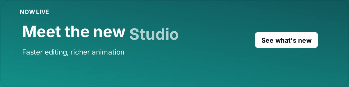 Email signature banner announcing the launch of a new product called Studio